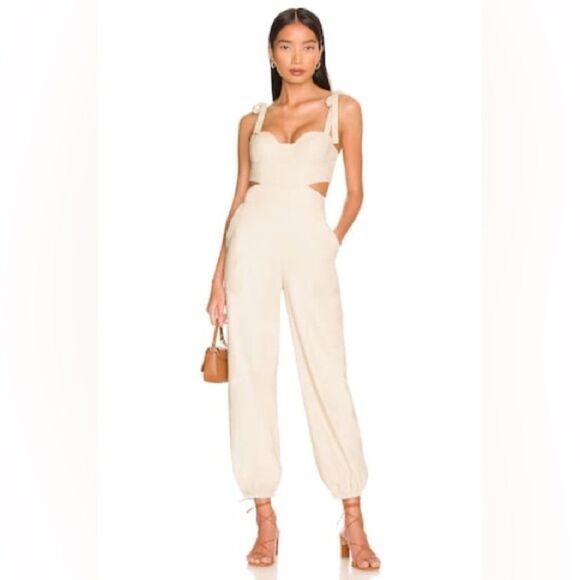 Tularosa Pants - Kylo Jumpsuit in Sandstone
Tularosa REVOLVE beige nude cutout